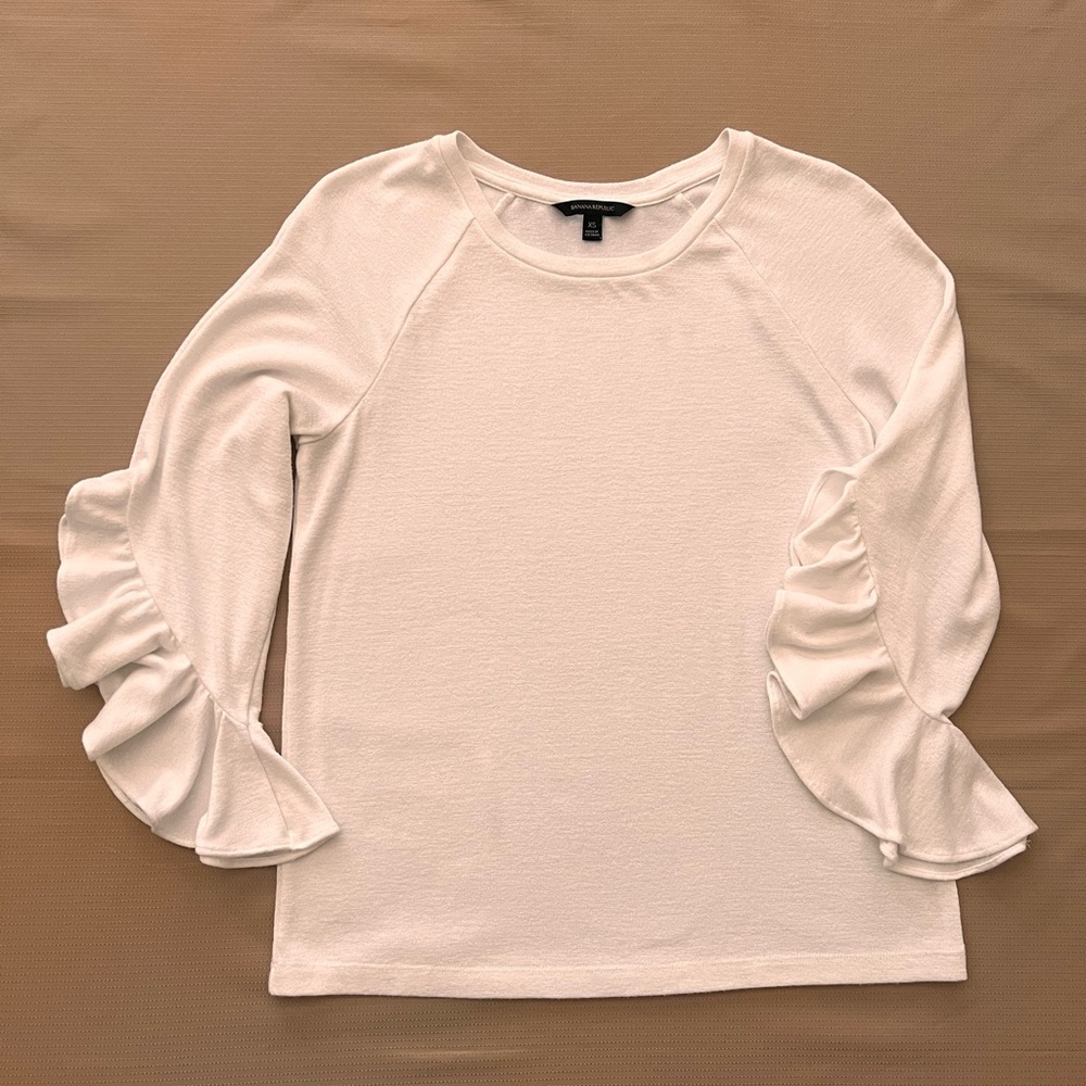 Banana Republic 3/4 Ruffle Sleeve Sweater